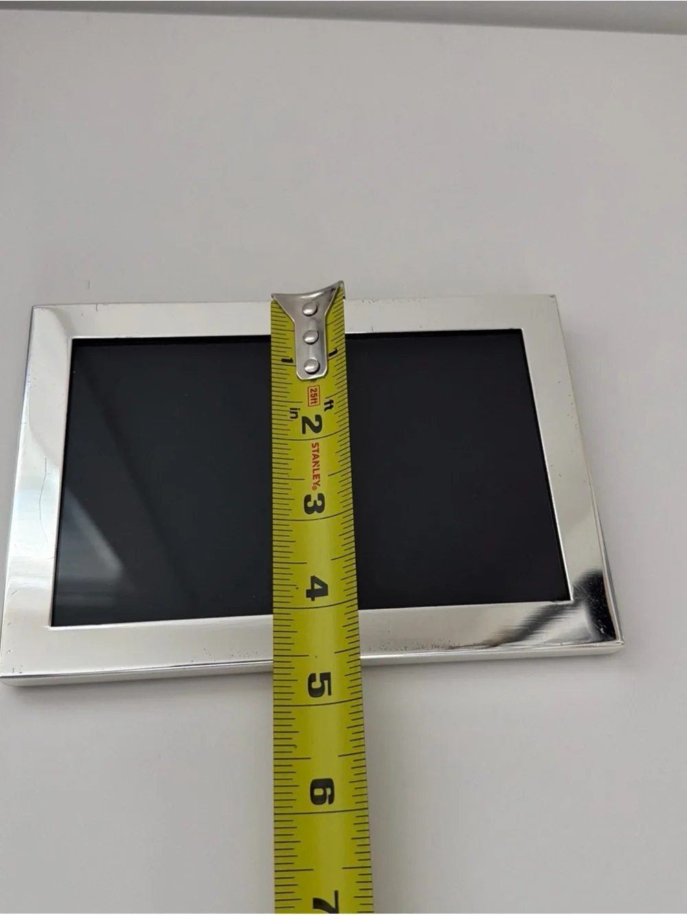 Pottery Barn Silver Tone Standing Photo Frame 4”x6” Photo